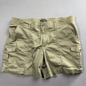 Lee Relaxed Fit Olive‎ Green Khaki Cargo Shorts Womens Size 16 Stretch Waist